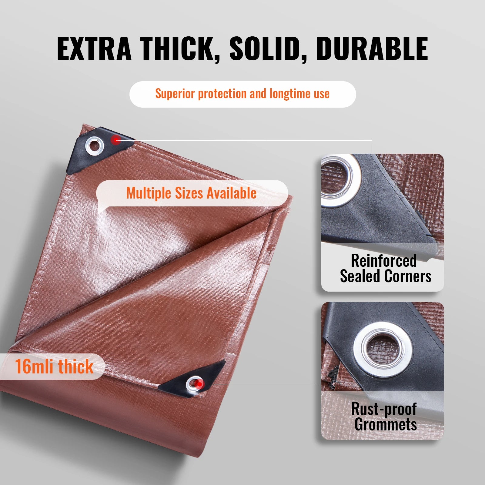 SucceBuy Heavy Duty Tarp 16 Mil Thick  Waterproof