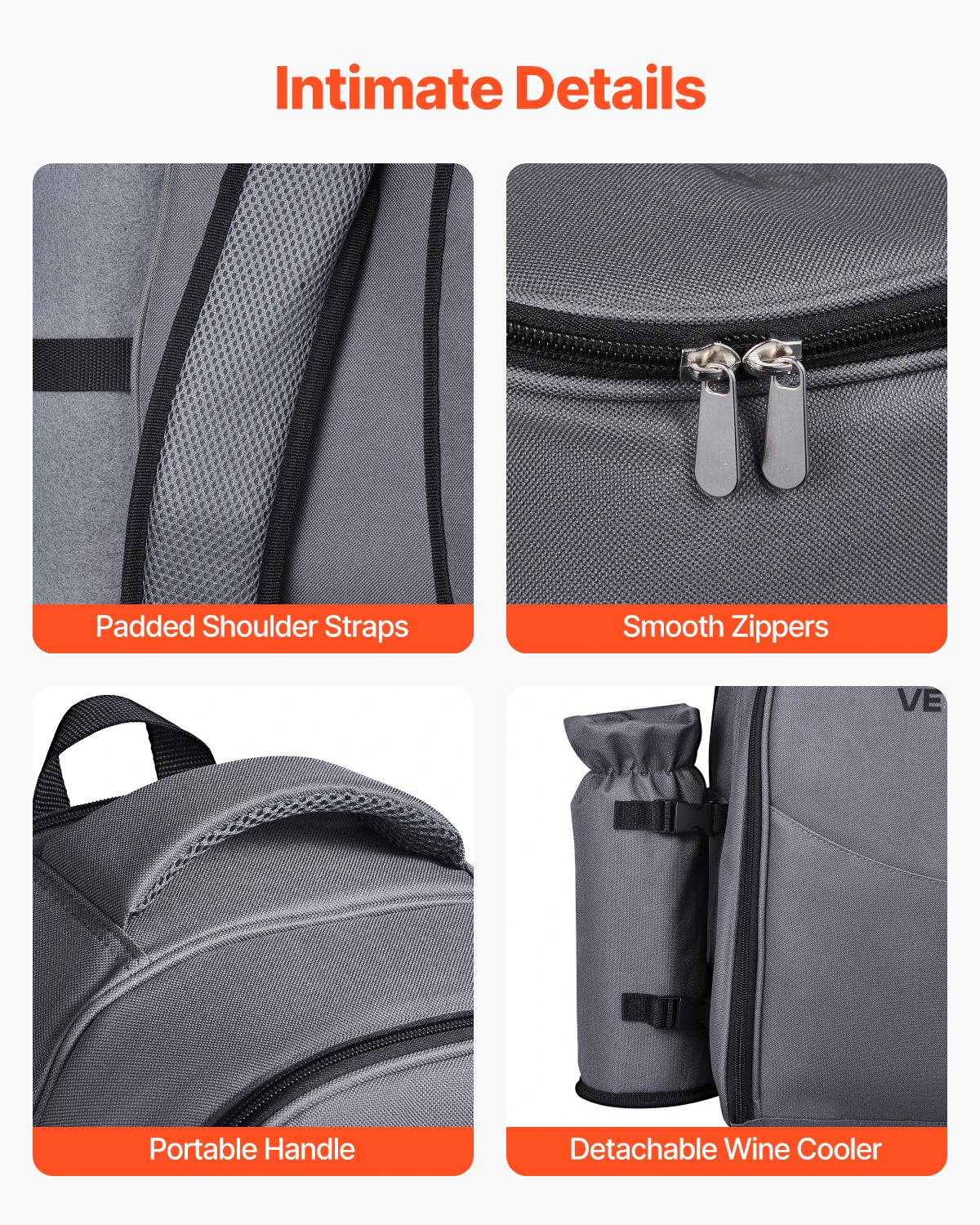 VEVOR Picnic Backpack Bag Lightweight Blanket, Plates, Cutlery
