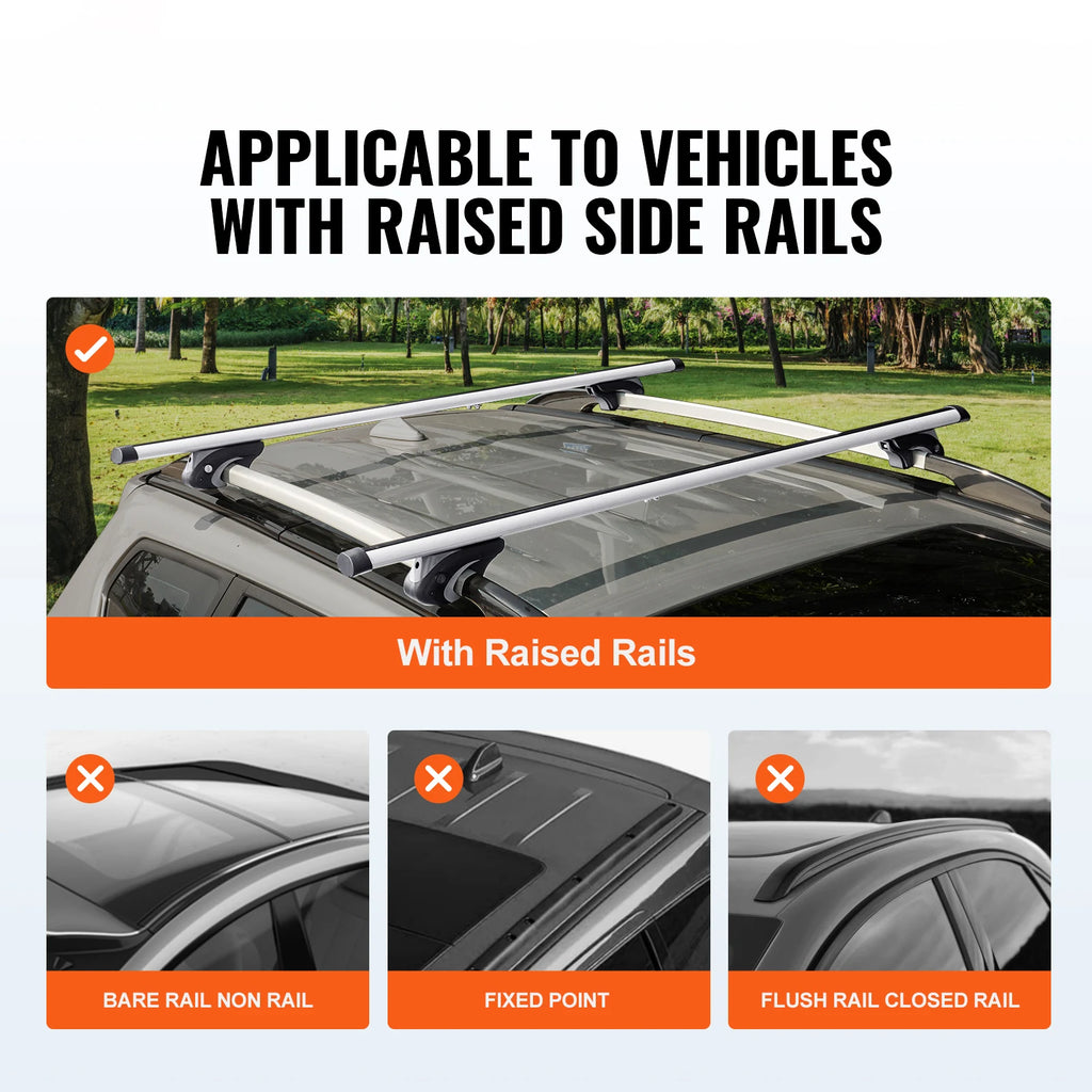 SucceBuy Roof Rack Crossbar Baggage Luggage Carrier 200LBS