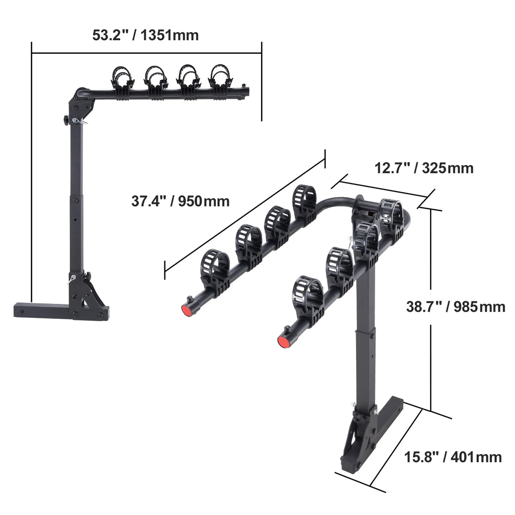 SucceBuy Hitch Mount Bike Rack 2-Bike Platform Style 80 LBS Max