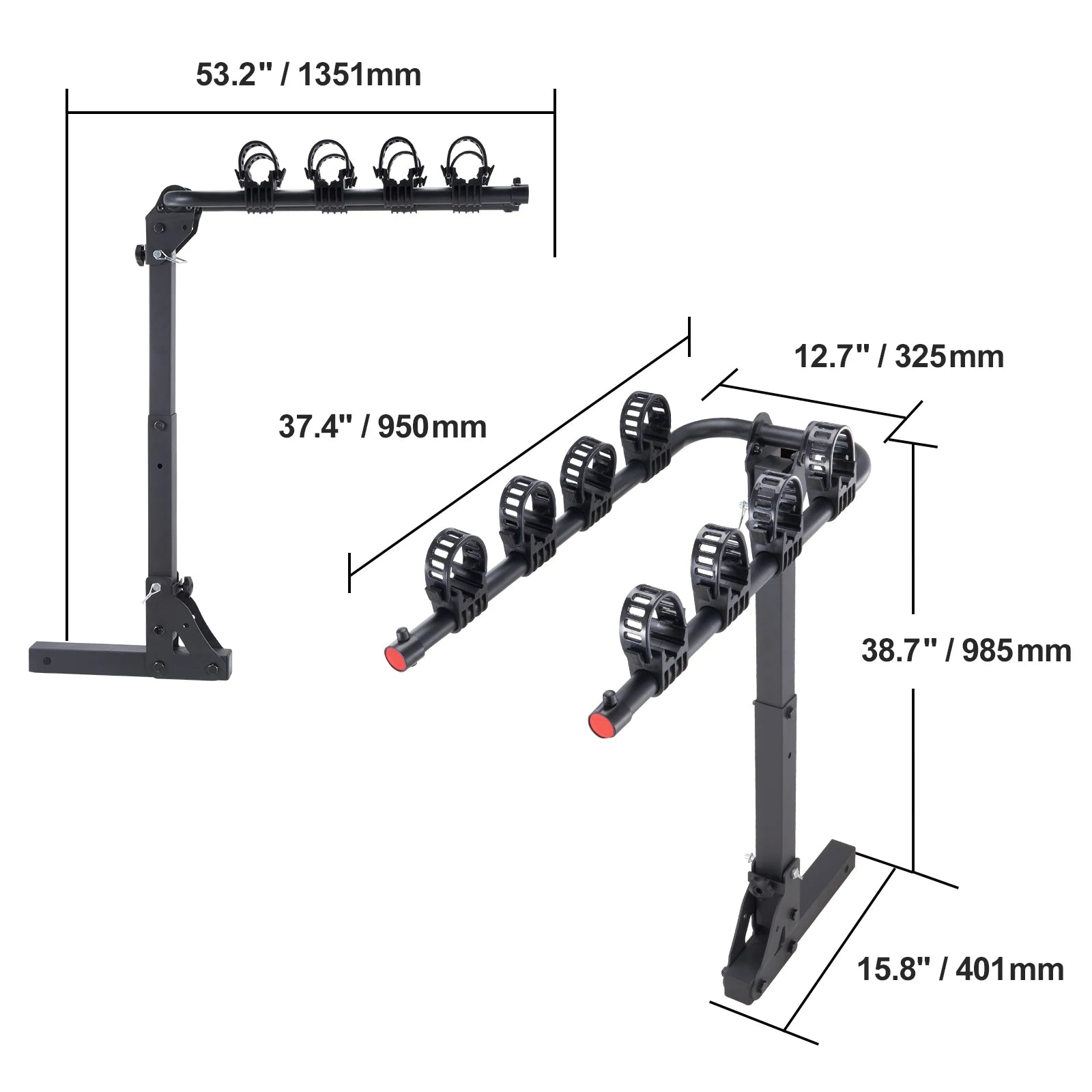 SucceBuy Hitch Mount Bike Rack 2-Bike Platform Style 80 LBS Max