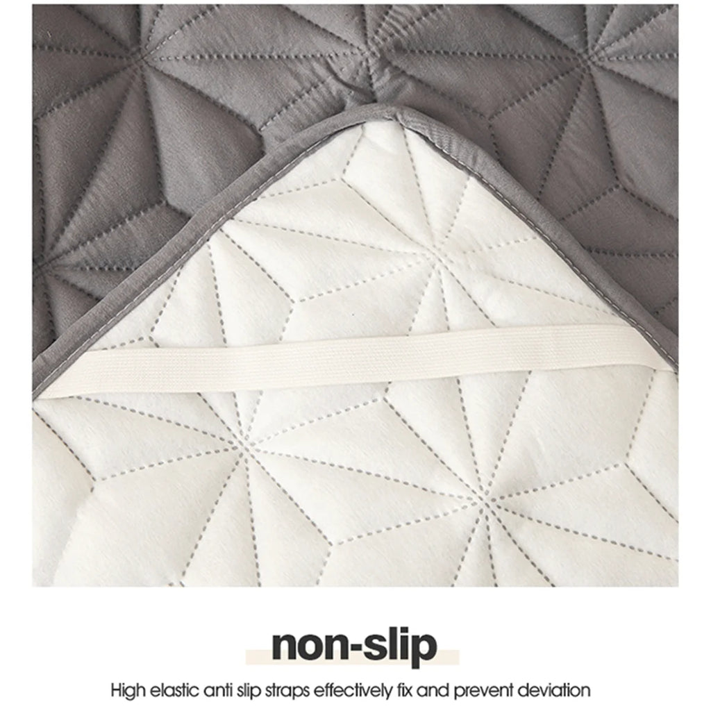 Waterproof Double Mattress Topper With Elastic Band Quilted Protector Pad