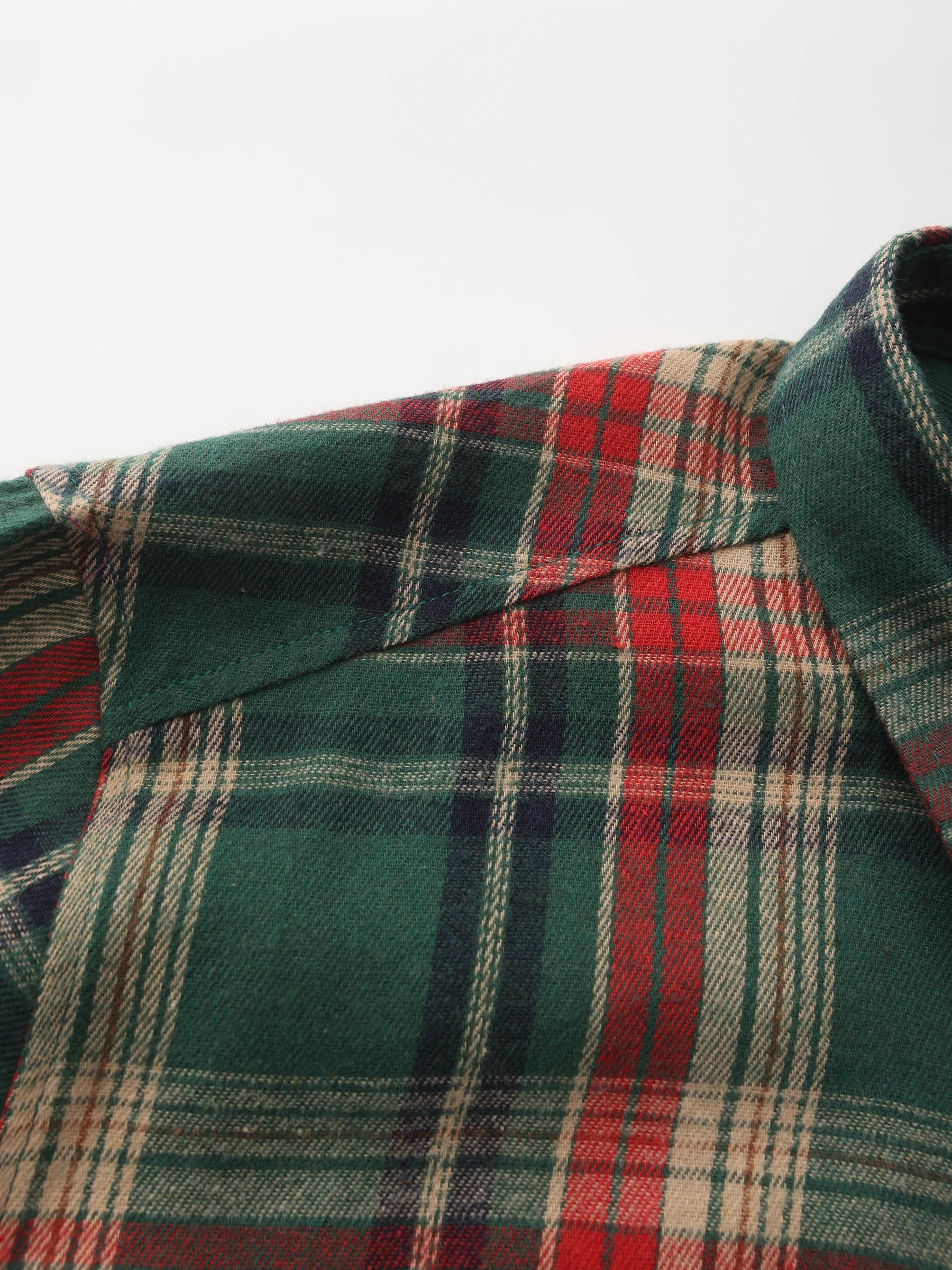 Pure Cotton Men's Plaid Shirt Long Sleeve