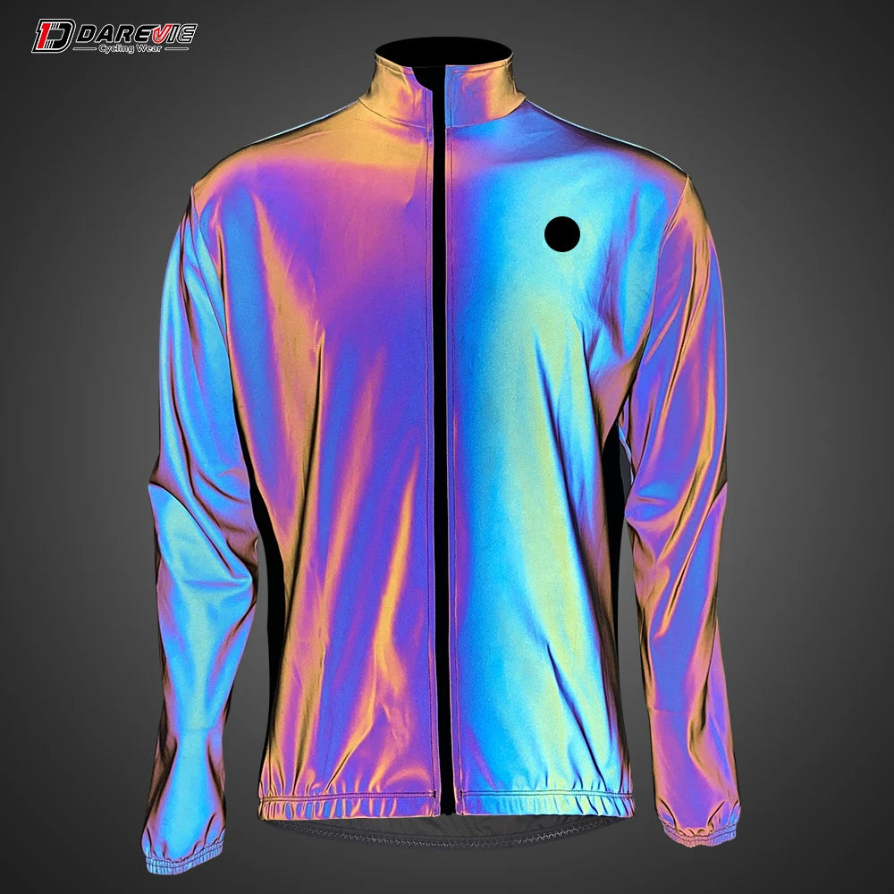 Rainbow Reflective Waterproof Windbreaker Cycling Jacket